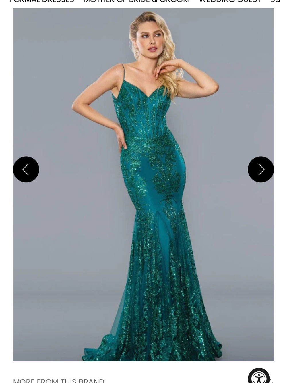 Emerald Green Sequin Mermaid Evening Dress 21066